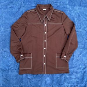 70s Montgomery Ward button up shirt, with 70s flare collar!